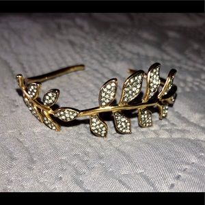 Gold Pave Leaf Cuff